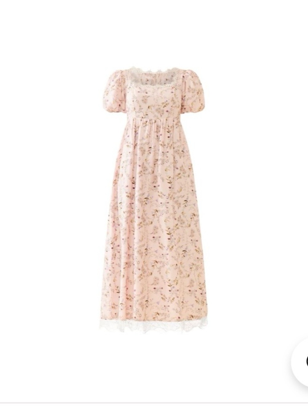 Eddy Women’s Dress NWT Sz Med Bridgerton Pink Floral Lace Maxi Cottagecore Boho - Picture 3 of 6
